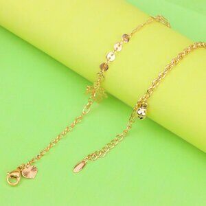 "Rose Gold Anklet with Leaf & Butterfly Charms, XPAL1163